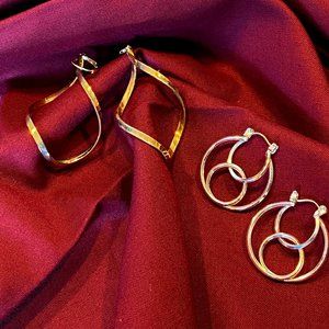 Fashion Jewelry Set of Gold and Silver earrings